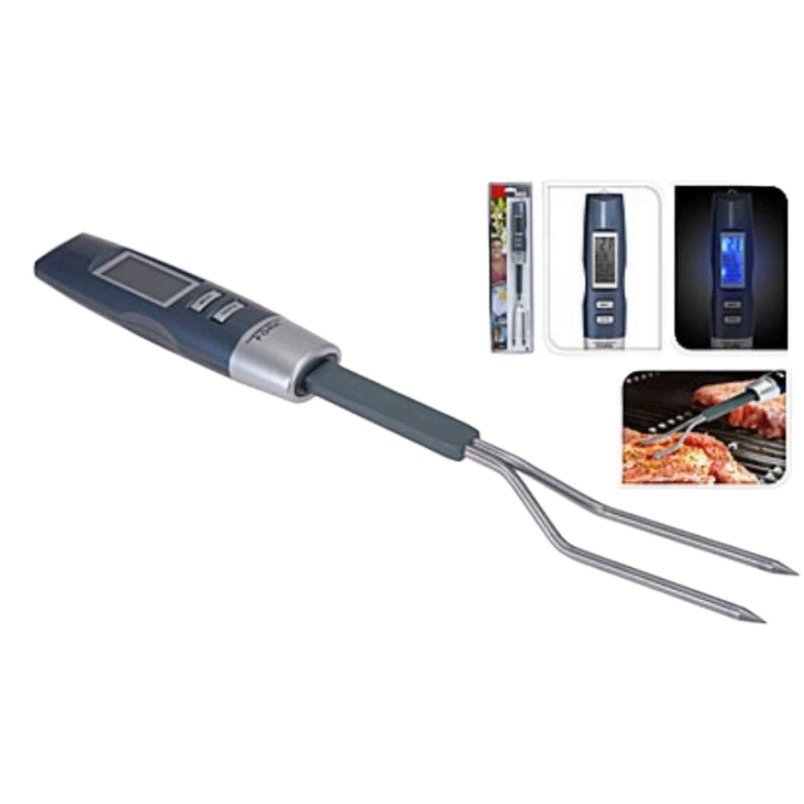 Коммерческая диетическая вилка для барбекю пищевой термометр синий экранный термометр 7 видов вкусового термометра Стальная вилка