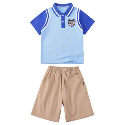Lanyang Bei Bei School Uniform Set Primary School Summer Short Sleeve Class Uniform Kindergarten School Uniform June 1st Performance Uniform Stage Costume