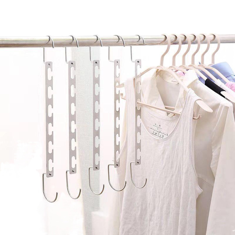 Fabricante exclusivo transfronterizo en stock percha mágica de acero inoxidable percha de metal plegable multifuncional percha de ropa de metal
