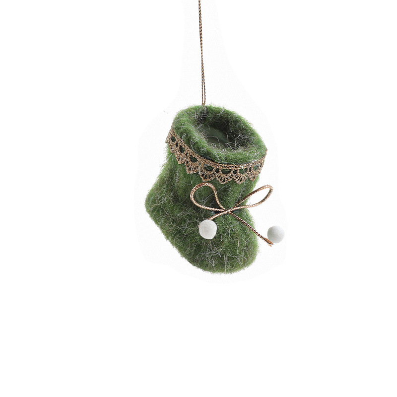 Nuevos colgantes de feltero guantes de tela botas zapatos colgantes de árbol de Navidad decoración pequeña colgantes de adornos