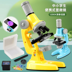 Children's Microscope Calibration 1200x Biological Science Education Equipment Set for Primary and Middle School Students STEM Science Experiment Toys