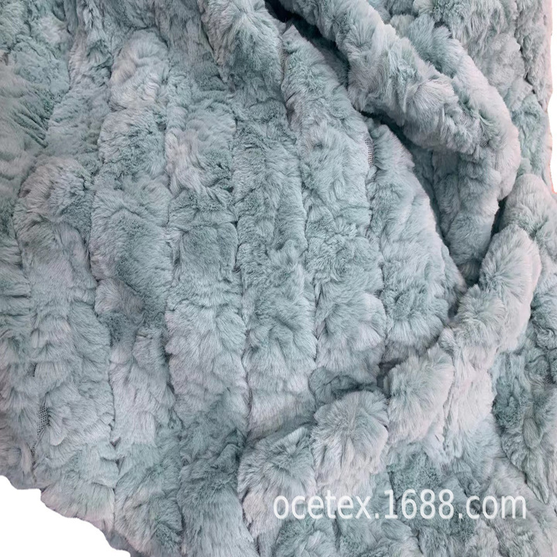 厂家供应提花大兔毛面料超柔仿兔毛玩具家纺面料秋冬时装围巾面料