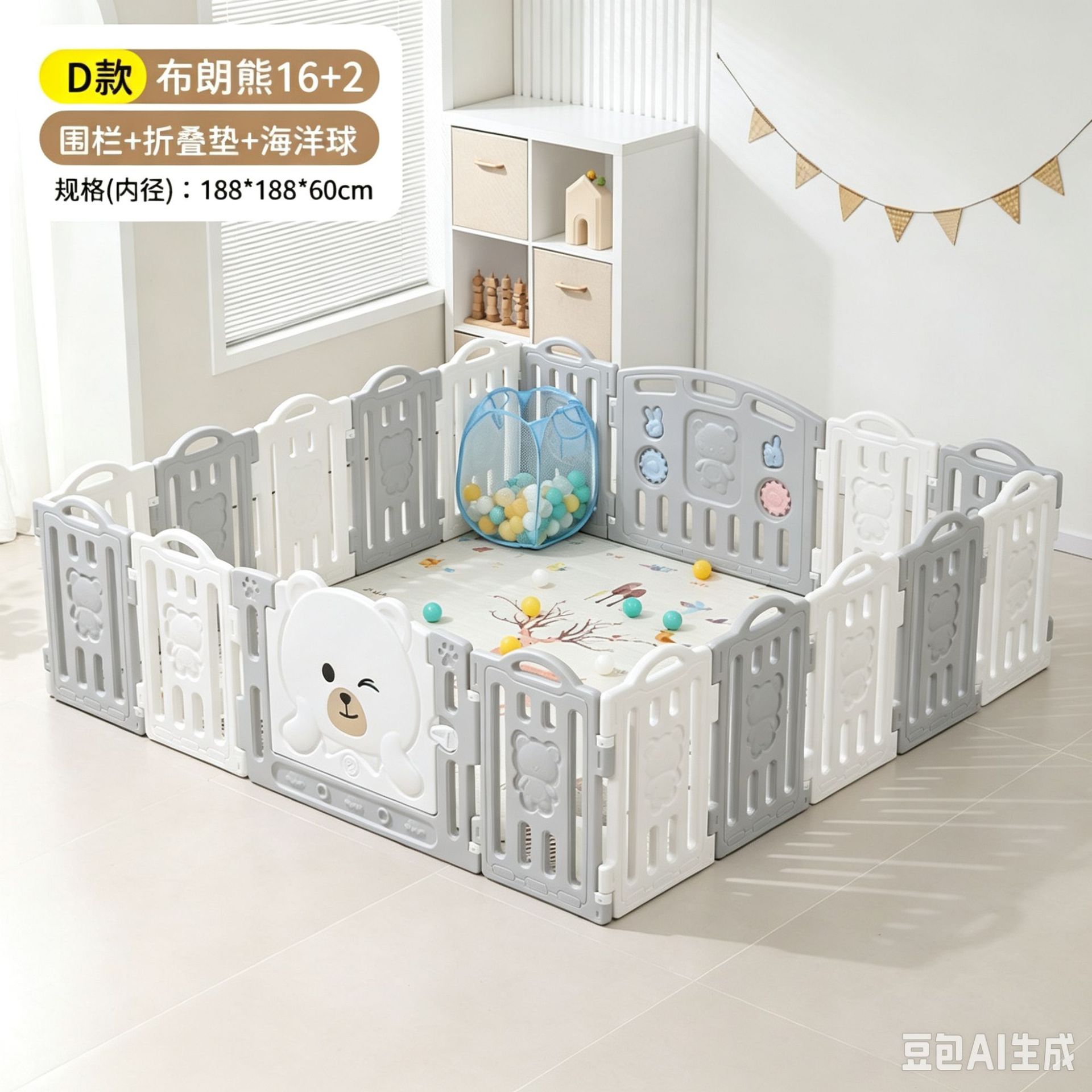 Corral de Seguridad para Niños de Plástico Protector para Casa e Interiores