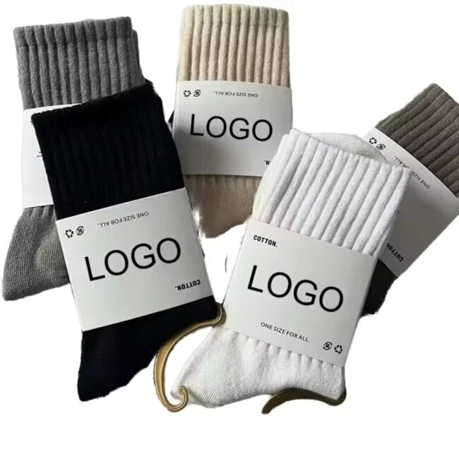 High Quality Custom Logo Socks Manufacturer Socks Stockings White Happy Funny Unisex Crew Sports Custom