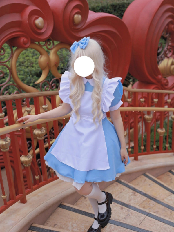 在逃爱丽丝公主蓝色连衣裙女仆装女佣服万圣节服装法式甜美减龄|undefined