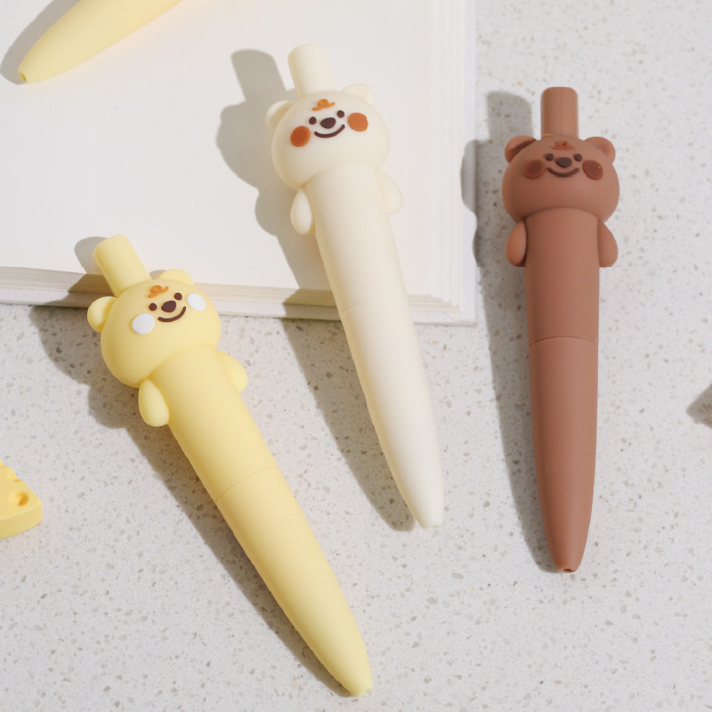 KUKI KOKI casa pequeña pierna creativa mini portátil lindo negro pulsable chica hermosa bolsillo pluma neutra