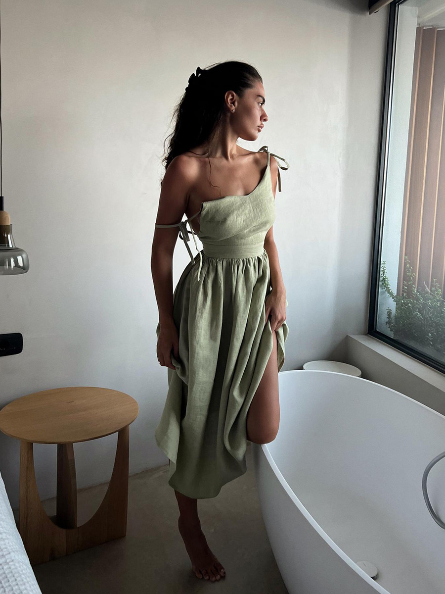 Women's Sheath Dress Streetwear Strap Backless Sleeveless Solid Color Maxi Long Dress Holiday Daily display picture 10