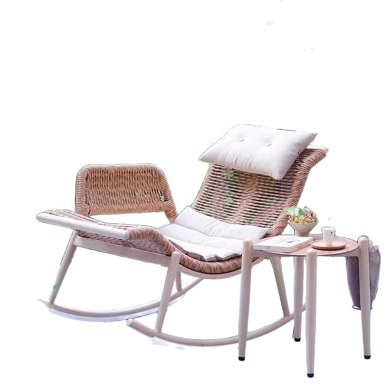 Mecedora al aire libre, sillón reclinable, sala de estar para el hogar para adultos, sofá perezoso, balcón, silla de mimbre individual, patio, mecedora retro