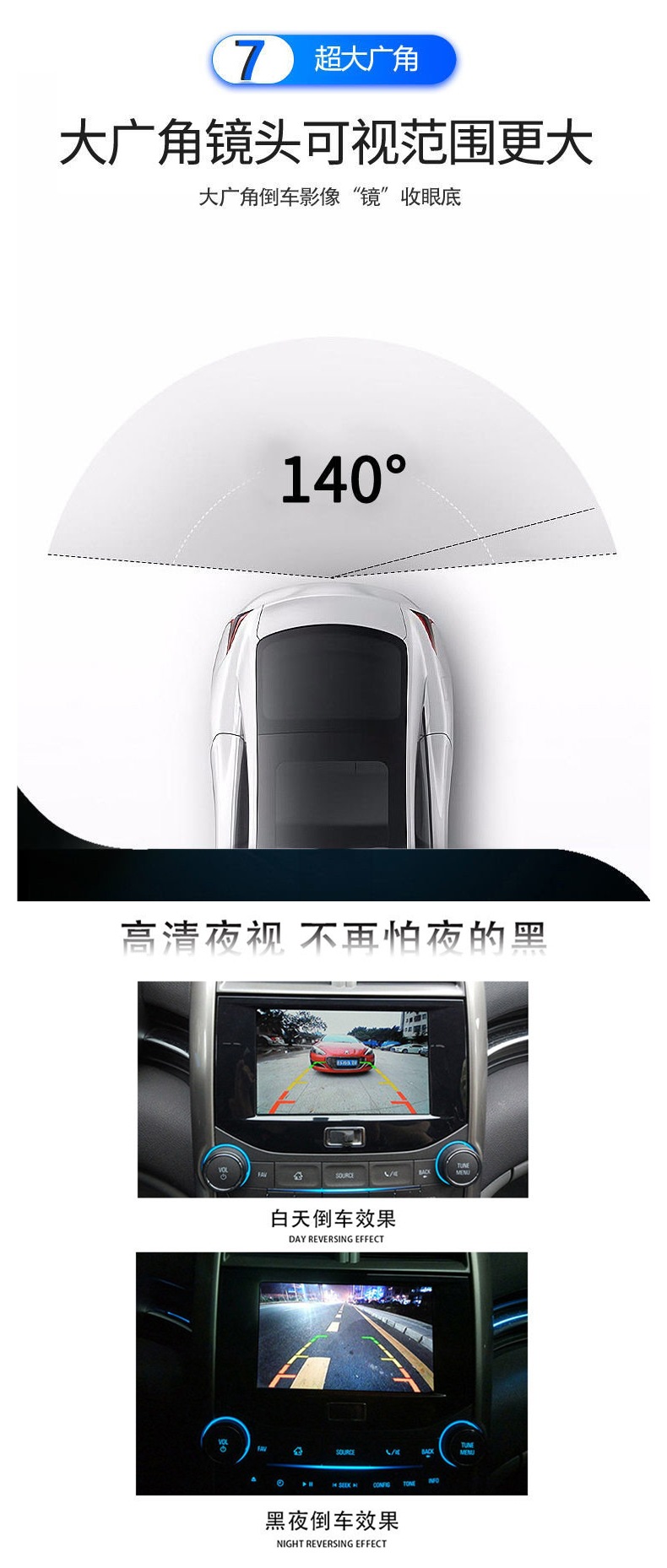 Car Rearview Camera Waterproof High-Definition Dvd Navigation 12V Car Reversing Image Ccd/Ahd Dedicated