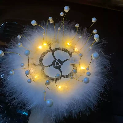 Anti-slip mat – Pearl feather non-slip mat car - camellia-fantasy-bubble-feather-non-slip-mat-white-with-light