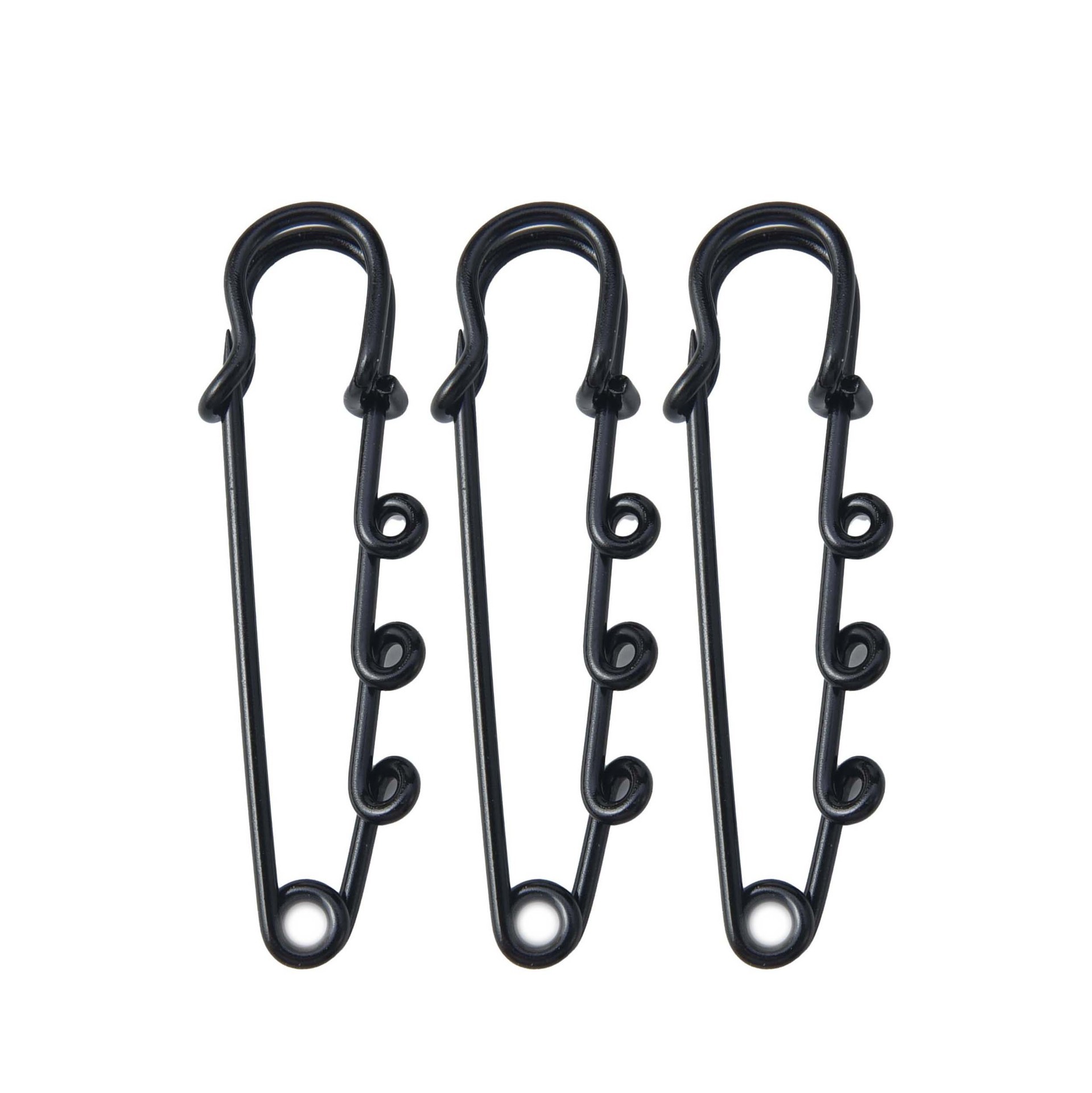 Broche décorative personnalisée à trois trous, serre-taille, avec boucle de sécurité anti-dévoilement._voghion.com