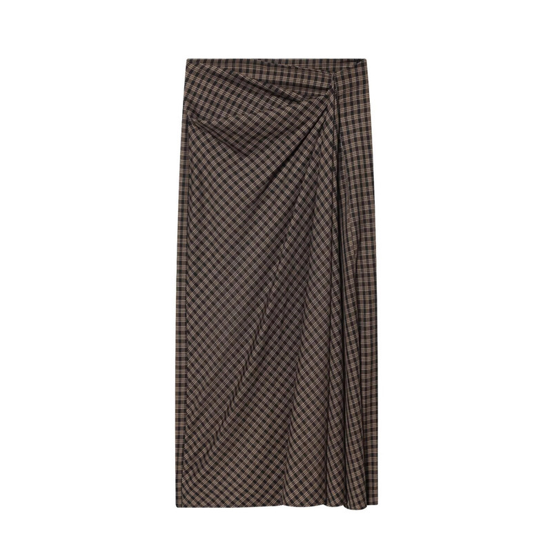 Wholesale 2025 New Fashion Versatile Plaid Midi Skirt for Women, Pleated Checkered Skirt Bb5-12541 Wholesale 2025 New Fashion Versatile Plaid Midi Skirt for Women, Pleated Checkered Skirt Bb5-12541