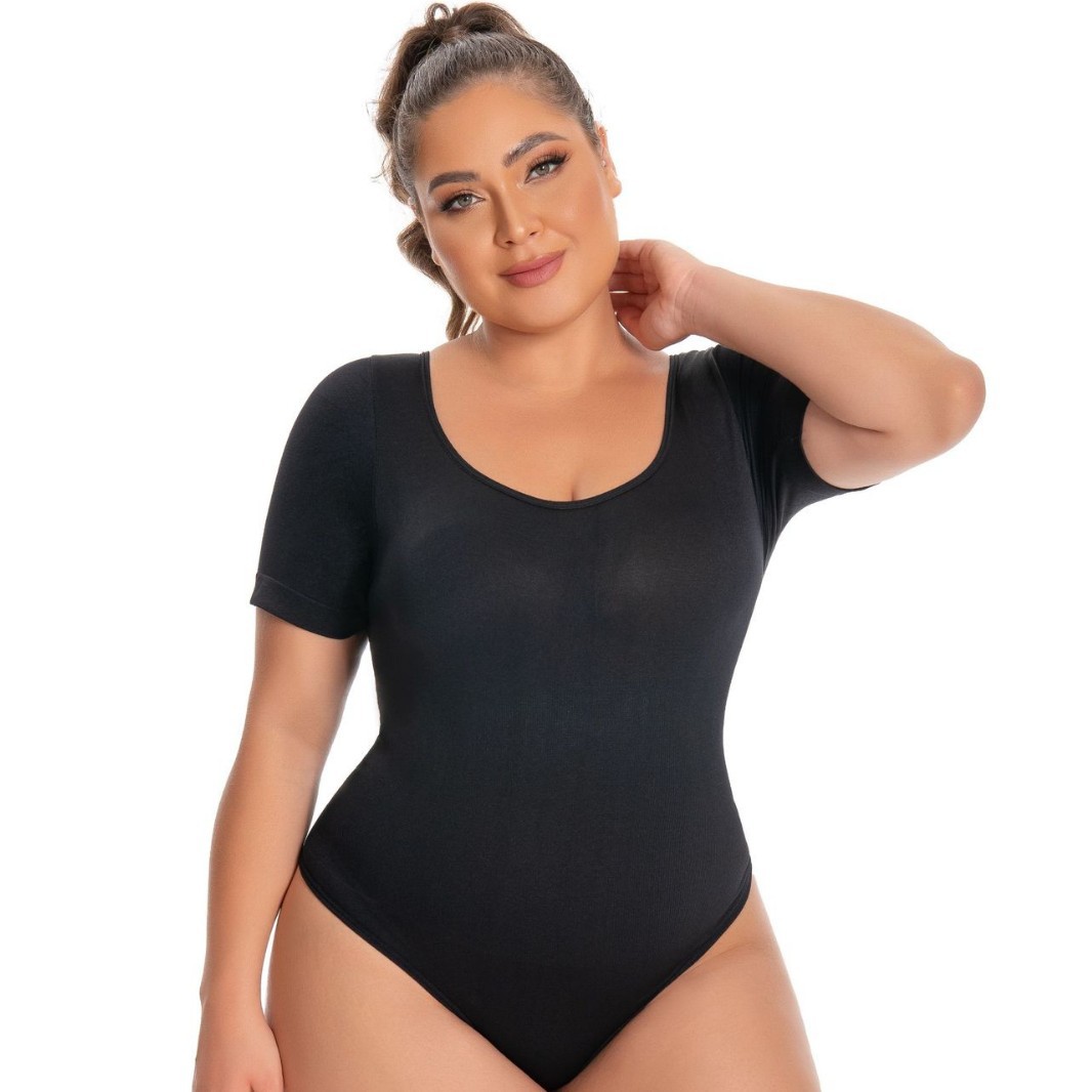 Large Size Cross-Border Special Label Short-Sleeved One-Piece Body-Shaping Garment Seamless Hip-Lifting and Tummy-Shaping Garment
