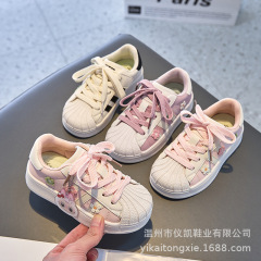 儿童板鞋2025春秋新款男童运动鞋女童休闲鞋子贝壳头卡通时尚童鞋