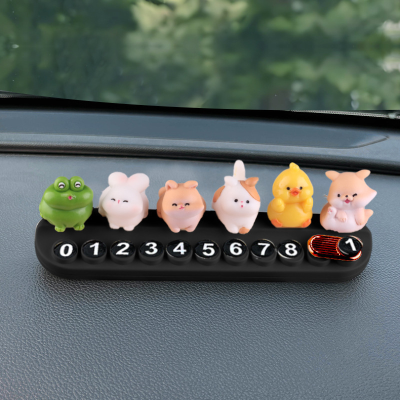 Placas de estacionamiento temporales pueden ocultarse adorables creativas pequeñas mascotas para moverse placa telefónica de estacionamiento adornos