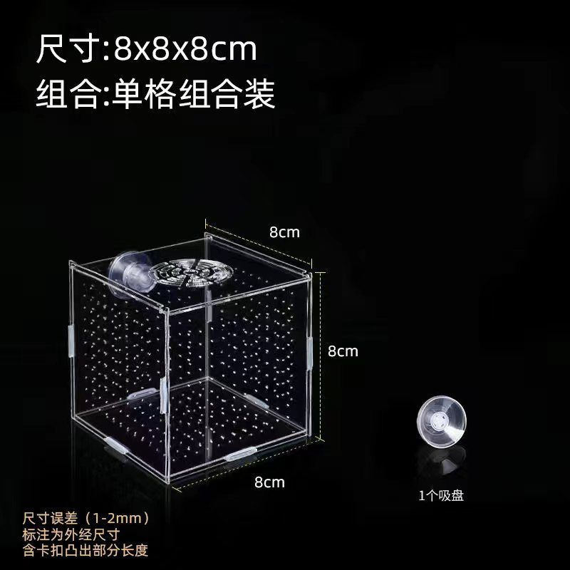 鱼缸隔离盒透明亚克力孵化孔雀鱼繁殖迷你鹦鹉小鱼苗箱子|undefined