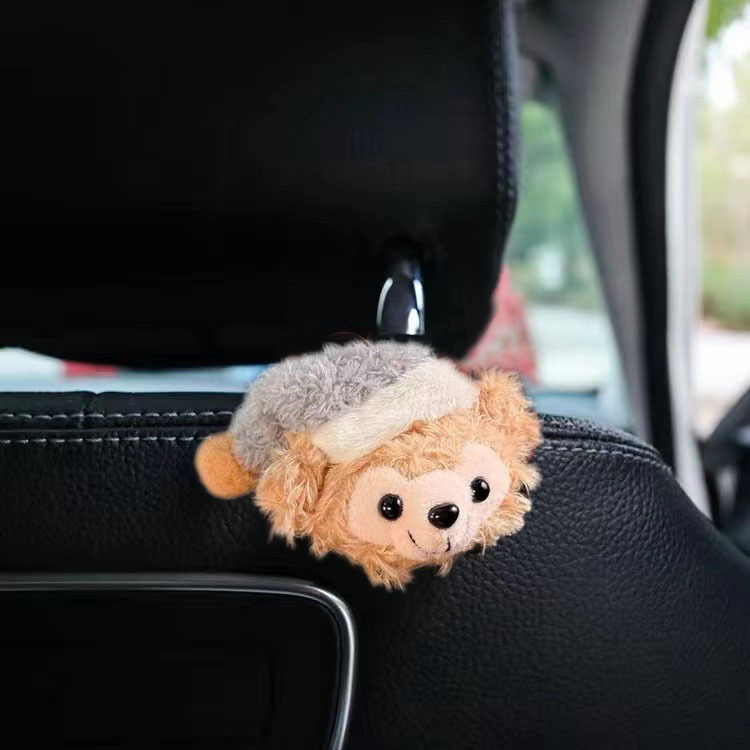 Cute gancho de automóvil de peluche dibujos animados mini creativo invisibles para automóviles colgantes de asiento de automóvil artículos de decoración de respaldo de asiento