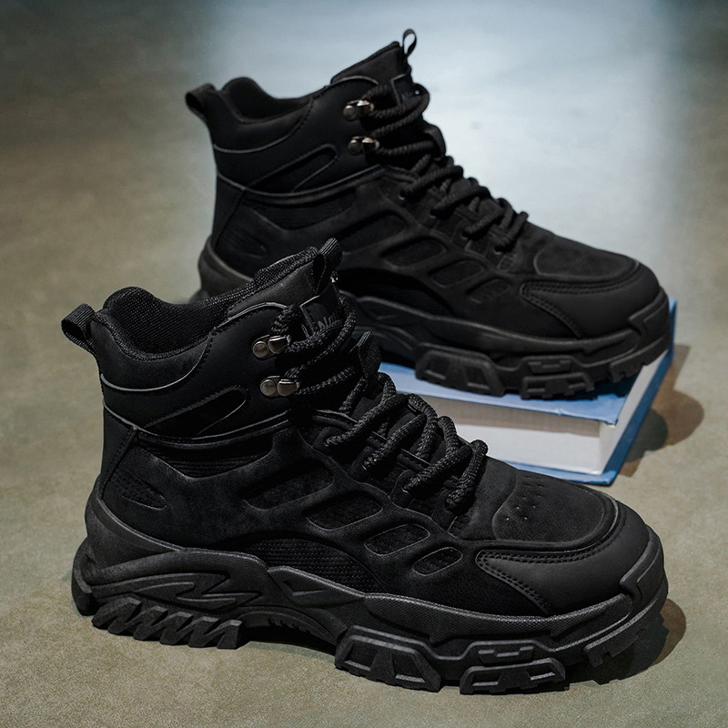 Zapatos masculinos de otoño, nuevos zapatos de alta ayuda, moda masculina, 100 zapatos de fondo grueso, botas deportivas y de ocio, botas de Martin