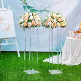 跨境ins爆品 亚克力婚礼花架 方形 婚庆桌摆花架 舞台橱窗布置