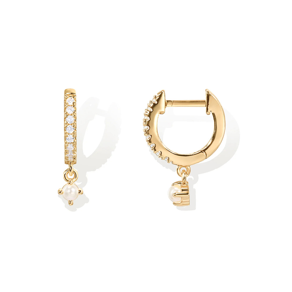 Fashion Geometric Sterling Silver Plating Zircon Earrings 1 Pair