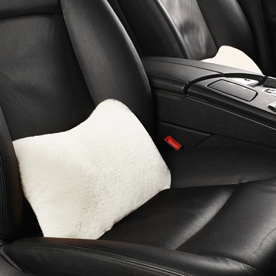 Plush Car Waist Pillow | Waist support - white-2-lumbar-supports