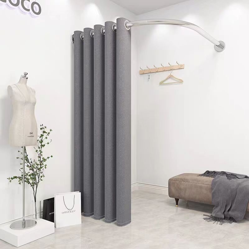 Shopping Mall Fitting Room Partition Curtain, No-Drill Bathroom Shower Curtain, Roman Hole Shower Partition Thickened Curtain