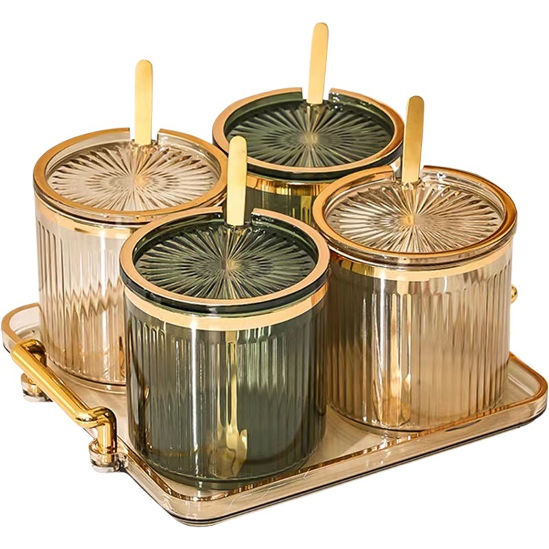 Condimento caja cocina hogar condimento tarro sal tarro condimento combinación traje condimento botella caja de almacenamiento