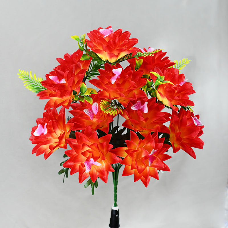 Nuevo ramo de flores falsas 12 mariposa piña flor artesanía floral decoración cama de flores adornos de suelo flores simuladas image 5