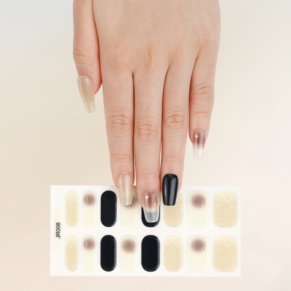 Uña de fototerapia UV gel semi-curado pegatinas impermeables completamente pegatinas semi-curado de segunda generación parche de uñas de gel blando