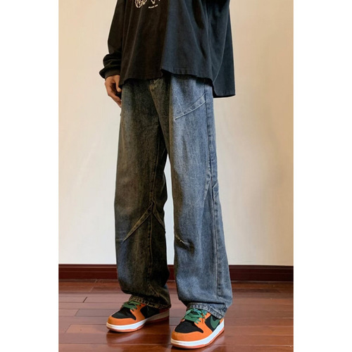 Men's Spring Autumn Trend Brand American Retro Versatile Loose Casual Straight Leg Wide Leg Pants
