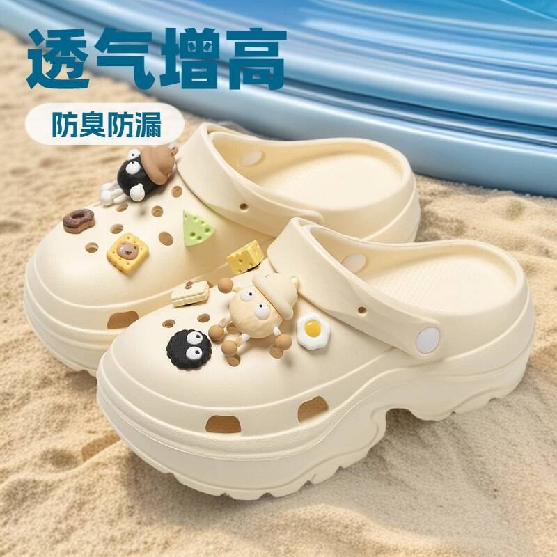 Croc Shoes Women's Summer 2024 New Anti-Slip and Anti-Odor Eva Beach Toe Garden Shoes for Men to Wear Outside