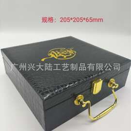 广州皮盒厂高档现货皮带空礼品盒鳄鱼纹PU皮腰带包装可丝印LOGO