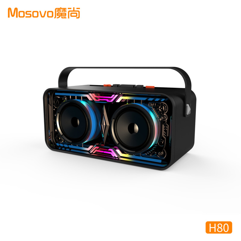 クロスボーダー無線bluetoothスピーカー透明光沢RGBライト携帯用超低音響新型屋外デスクトップ|undefined