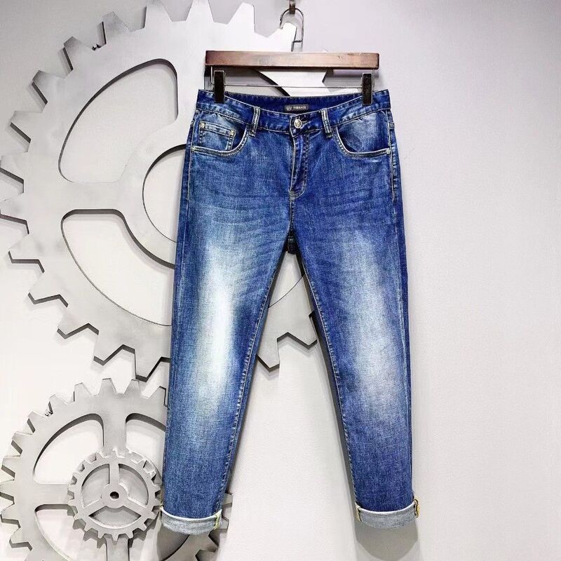 Men's Jeans Are Stylish, High-End, Blue, Stretchy, Slim-Fit, Trendy, Casual, Versatile, High-Elasticity, Dark Blue, High-Elasticity, Comfortable