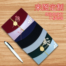 高档绒布手工卡邀请函PVC卡片制作印章干花装饰品跨境销售