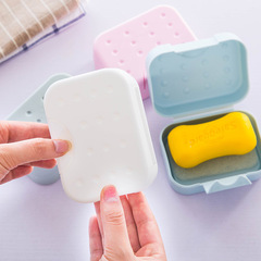 Travel Portable Lockable Cover Sealed Waterproof Soap Dispenser with Absorbent Sponge Base Face Soap Box
