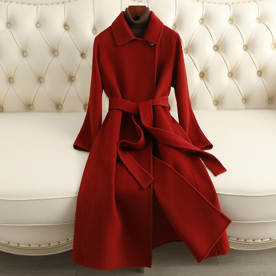 双面呢羊绒大衣女中长款过膝2025秋冬新款修身显瘦气质毛呢外套女