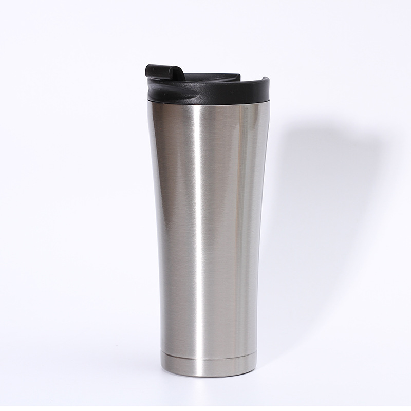 Coche 304 taza de vacío de acero inoxidable moda simple Flip taza de café de oficina de negocios taza de vacío portátil al por mayor