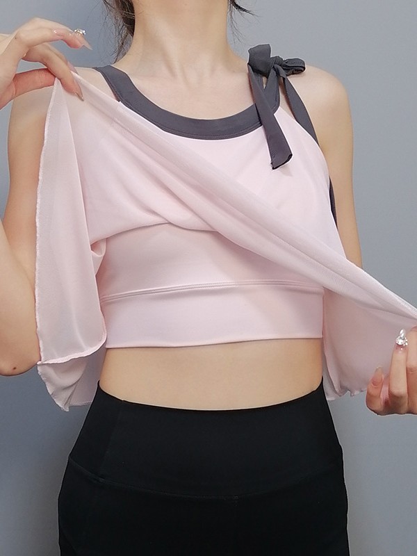 小众设计感轻薄网纱运动背心女防震跑步速干瑜伽服美背健身衣|undefined