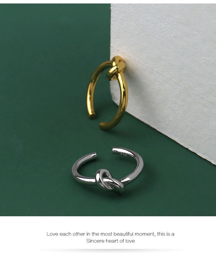 design line knotted ring fashion simple open ring
