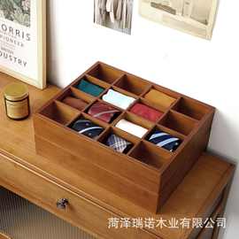木制多格收纳架多用桌面收纳盒家用领带整理架可壁挂收纳架