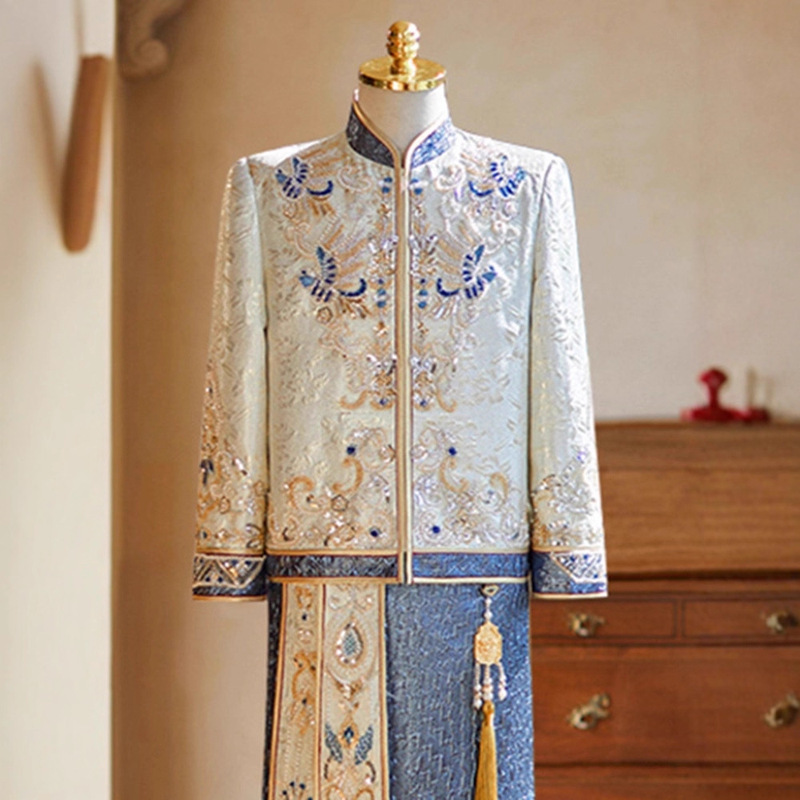 New Chinese Style Men's Xiuhe Suit 2025 New Groom Wedding Reception Chinese Style Tang Suit Toast Suit High-End Large Size