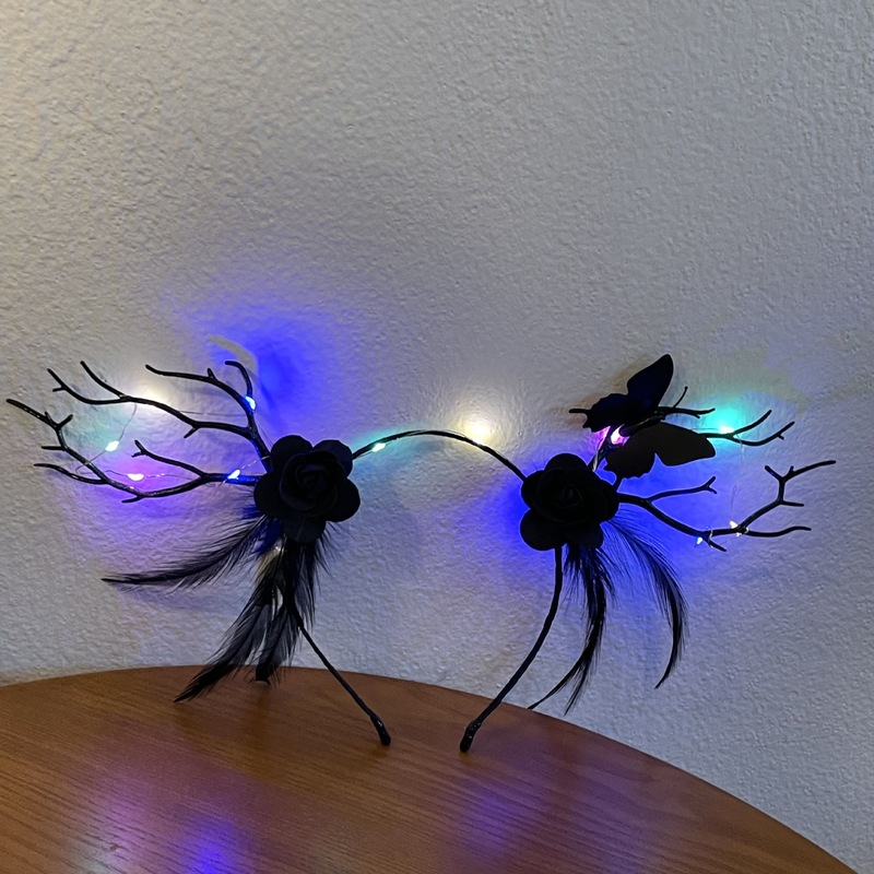 2024 ハロウィン新ヘッドバンドクリスマス鹿の角ヘッドバンドインターネット有名人発光点滅ヘッドバンドフォレストヘッドバンド卸売|undefined
