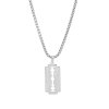 Men's necklace stainless steel hip-hop style for beloved, universal blade, pendant, accessory, washable