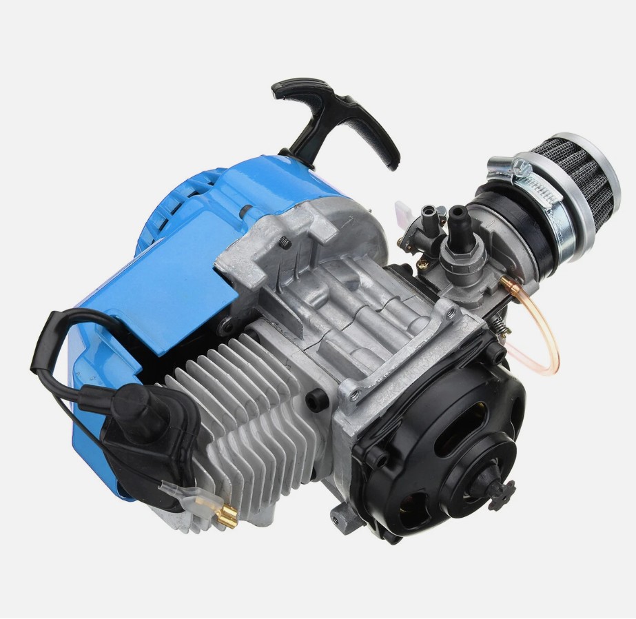 Mini Motorcycle Atv Beach Bike Accessories Two-Stroke 47/49Cc Hand-Pull Start Engine Gasoline Engine Blue