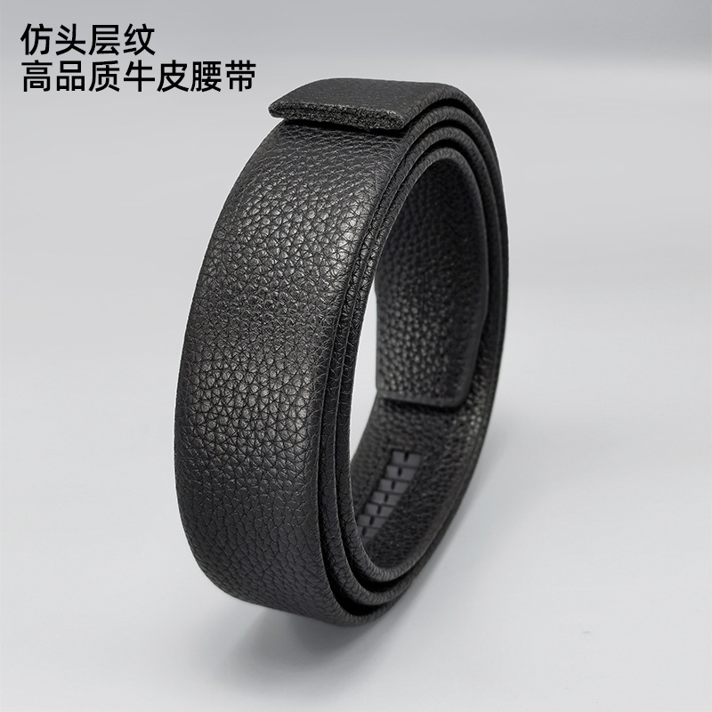 3.5cm包边头层牛皮腰带
