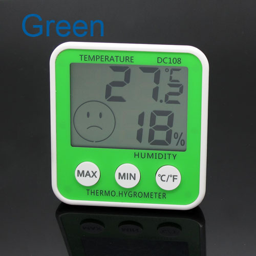 温湿度表 大屏幕显示 室内电子温度计湿度计红黄蓝绿色DC108