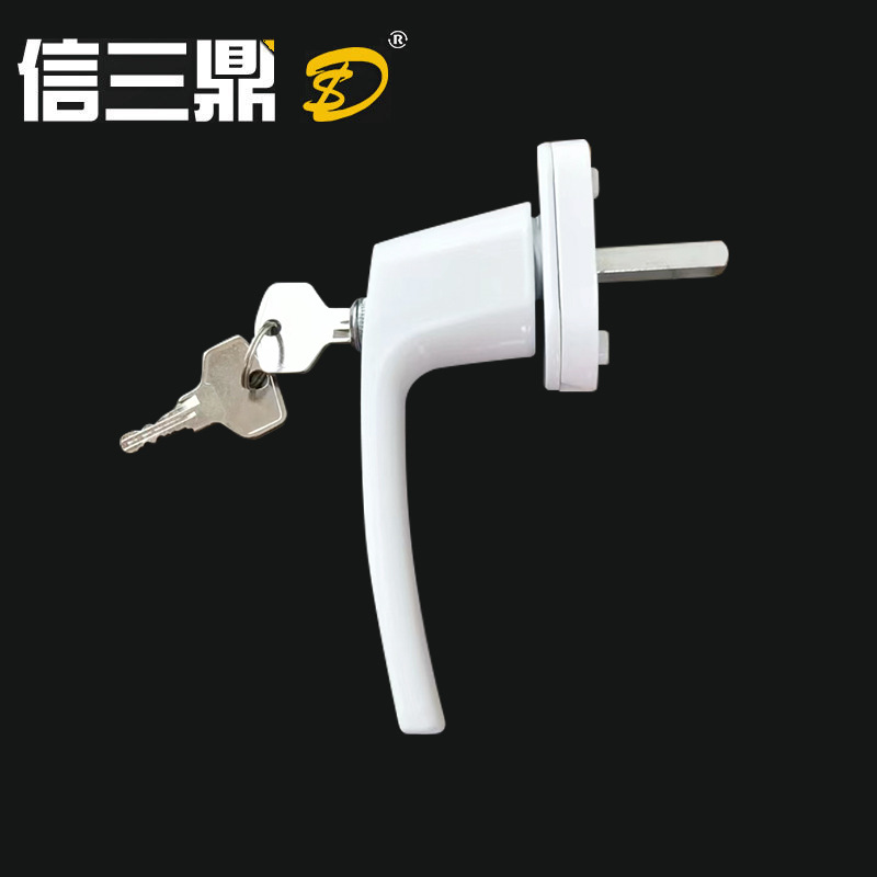 塑钢门窗全金属加厚执手平开窗联动拉手儿童防开窗带锁带钥匙把手