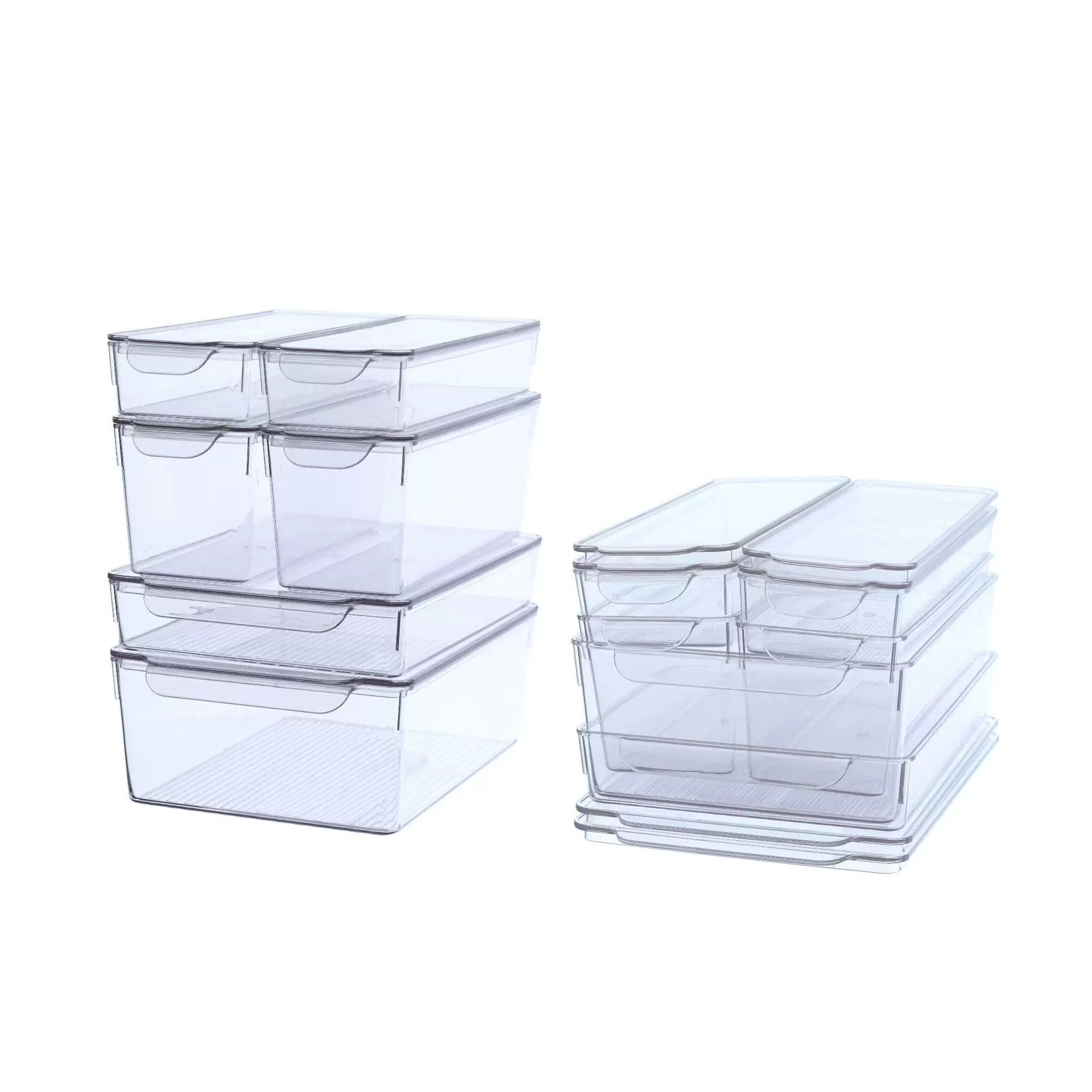 厨房冰箱收纳盒食品储物盒抽屉式保鲜盒可叠加带盖蔬菜水果储物盒