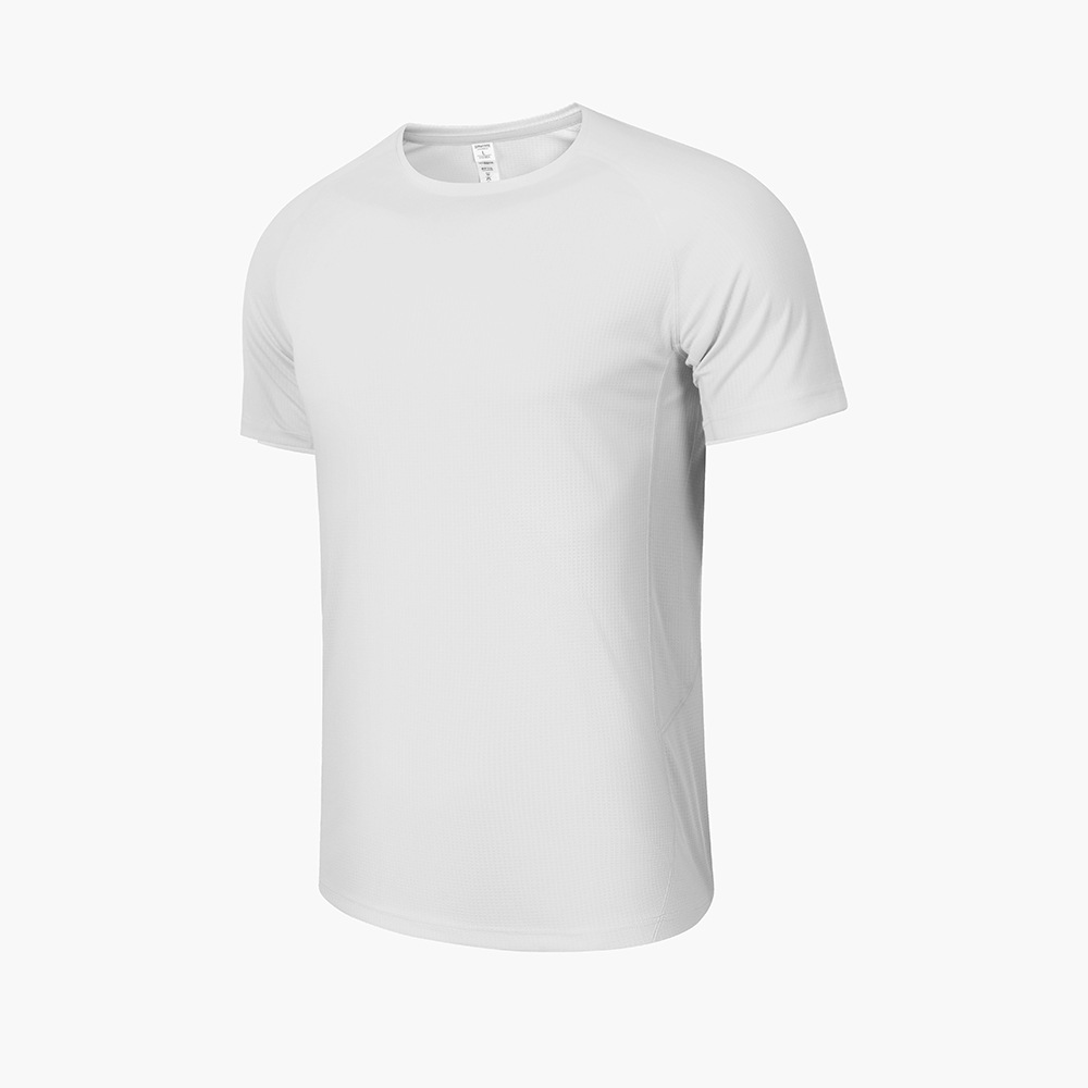 Camiseta deportiva de color sólido de manga corta de cuello redondo para hombres y mujeres, delgada maratón, entrenamiento de baloncesto, acondicionamiento físico, ropa seca rápida, verano